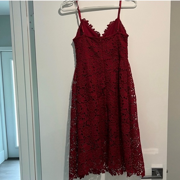 Astr Dresses & Skirts - ASTR Burgundy Red Lace Midi Dress